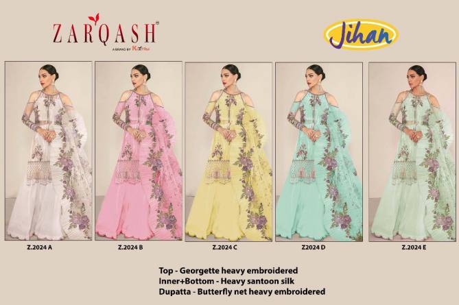 Zarqash Jihan 2024 Fancy Wedding Wear Georgette Pakistani Salwar Kameez Collection